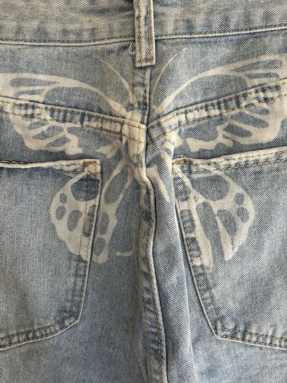 Slouchy Relaxed Grunge Skater High-Rise Light Wash Denim Dad Jeans Size M/L - Picture 5 of 6